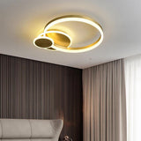 Modern Overlapping Circles Flush Mount Ceiling Light LED Metal Artistic Design 3 Light Fixture