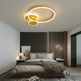 Modern Overlapping Circles Flush Mount Ceiling Light LED Metal Artistic Design 3 Light Fixture