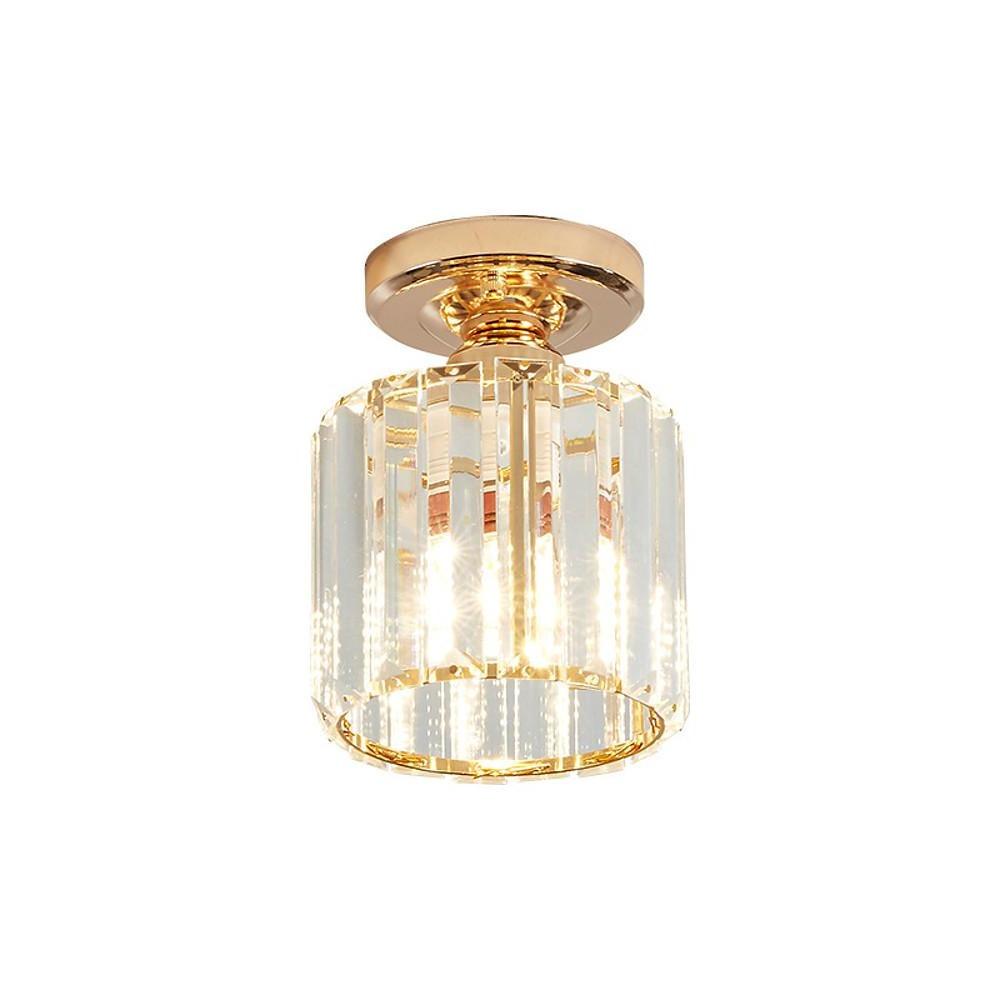 Modern Crystal LED Flush Mount Ceiling Light Industrial Metal Lamp for Hallway