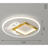 Modern Geometric Square Pattern Metal LED Flush Mount Ceiling Light Fixture