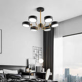 Modern Lantern 6 Light LED Flush Mount Ceiling Fixture with Painted Metal Finish for Bedrooms