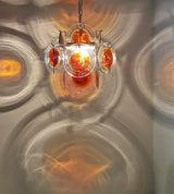 hand-blown-glass-murano-style-orange-brown-disc-pendant-chandelier-light