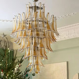 hand-blown-murano-amber-glass-petals-chandelier-for-luxury-living-spaces