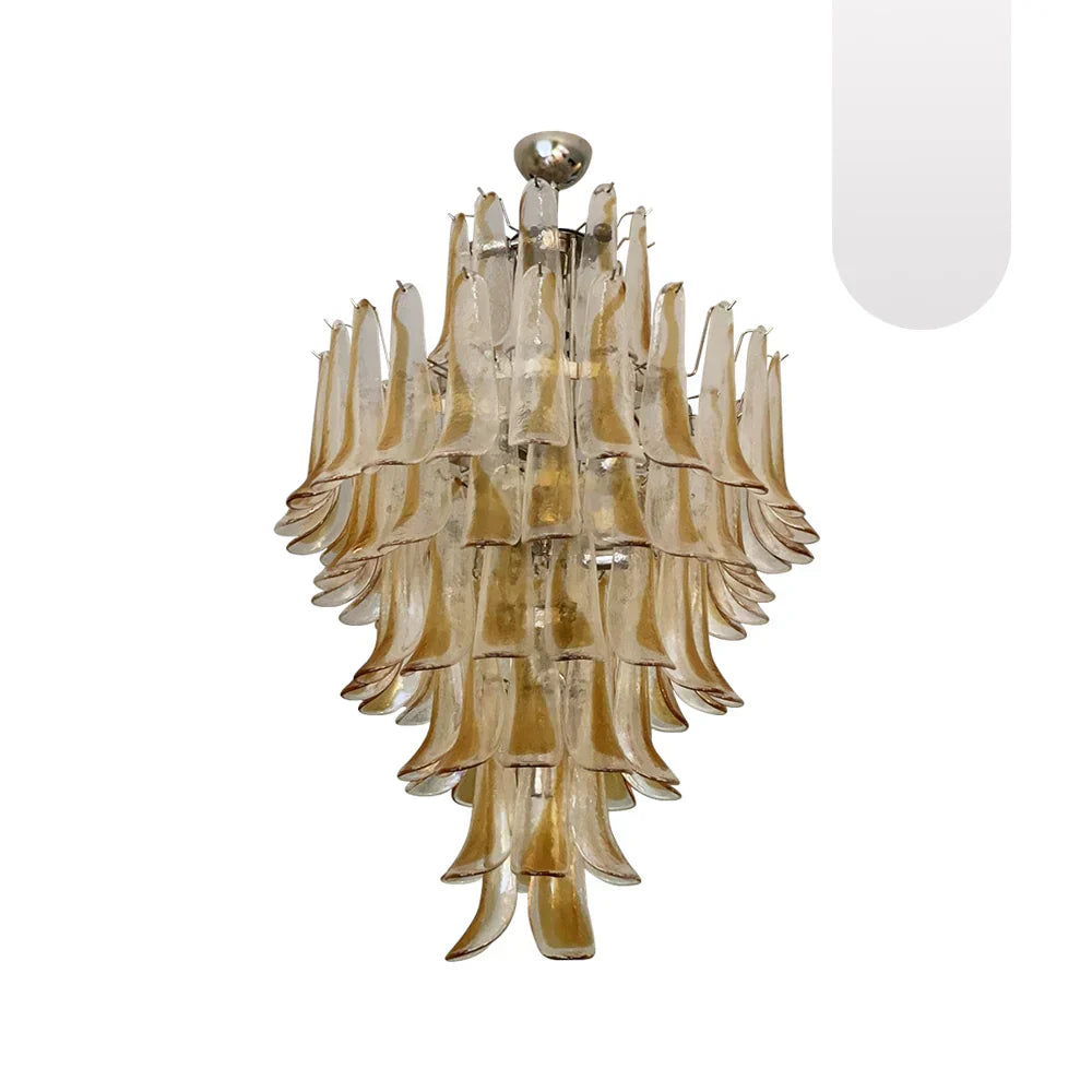 hand-blown-murano-amber-glass-petals-chandelier-for-luxury-living-spaces
