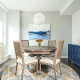 Hand Painted Fiberglass Sphere Pendant Light Modern Gold Artistic Hanging Lamp