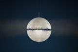 Hand Painted Fiberglass Sphere Pendant Light Modern Gold Artistic Hanging Lamp