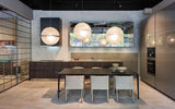 Hand Painted Fiberglass Sphere Pendant Light Modern Gold Artistic Hanging Lamp