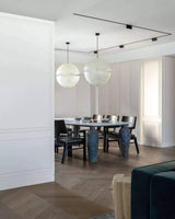 Hand Painted Fiberglass Sphere Pendant Light Modern Gold Artistic Hanging Lamp
