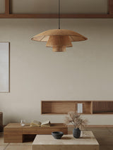 Hand Woven Rattan Hat Shape Pendant Light Boho Wicker Hanging Ceiling Lamp
