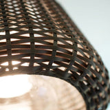 Hand Woven Rattan Outdoor Pendant Light IP65 Waterproof LED Hanging Lamp for Garden Patio and Porch