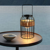 Hand Woven Rattan Solar Lantern Outdoor Waterproof Garden Table Lamp LED Decorative Night Light