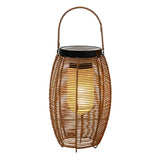 Hand Woven Rattan Solar Outdoor Floor Lamp Decorative IP65 Waterproof Lantern Light