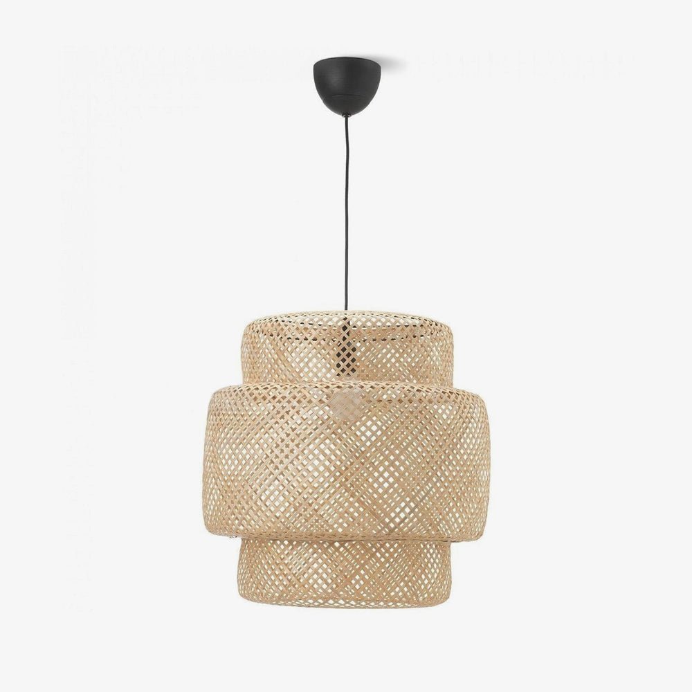 Handcrafted Bamboo Braided Pendant Light Natural Woven Hanging Lamp for Indoor Lighting
