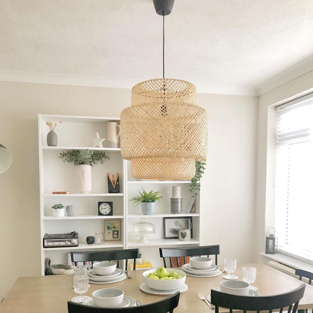Handcrafted Bamboo Braided Pendant Light Natural Woven Hanging Lamp for Indoor Lighting