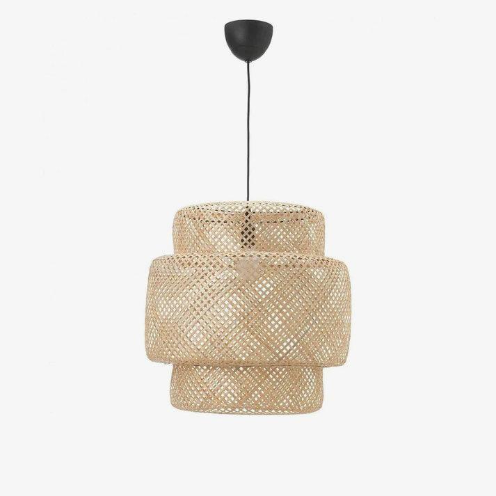Handcrafted Bamboo Braided Pendant Light Natural Woven Hanging Lamp for Indoor Lighting