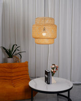 Handcrafted Bamboo Braided Pendant Light Natural Woven Hanging Lamp for Indoor Lighting