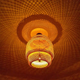 Handcrafted Bamboo Braided Pendant Light Natural Woven Hanging Lamp for Indoor Lighting