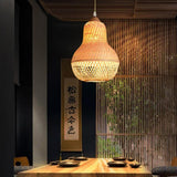 Handcrafted Bamboo Peach Inspired Pendant Light Burlywood Decorative Hanging Ceiling Fixture