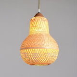 Handcrafted Bamboo Peach Inspired Pendant Light Burlywood Decorative Hanging Ceiling Fixture