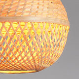 Handcrafted Bamboo Peach Inspired Pendant Light Burlywood Decorative Hanging Ceiling Fixture