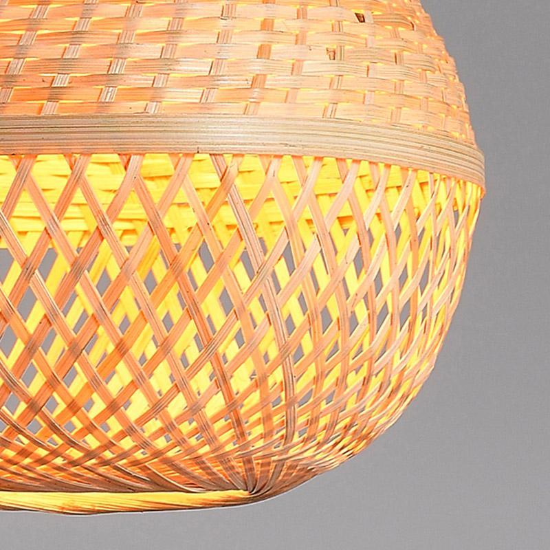 Handcrafted Bamboo Peach Inspired Pendant Light Burlywood Decorative Hanging Ceiling Fixture
