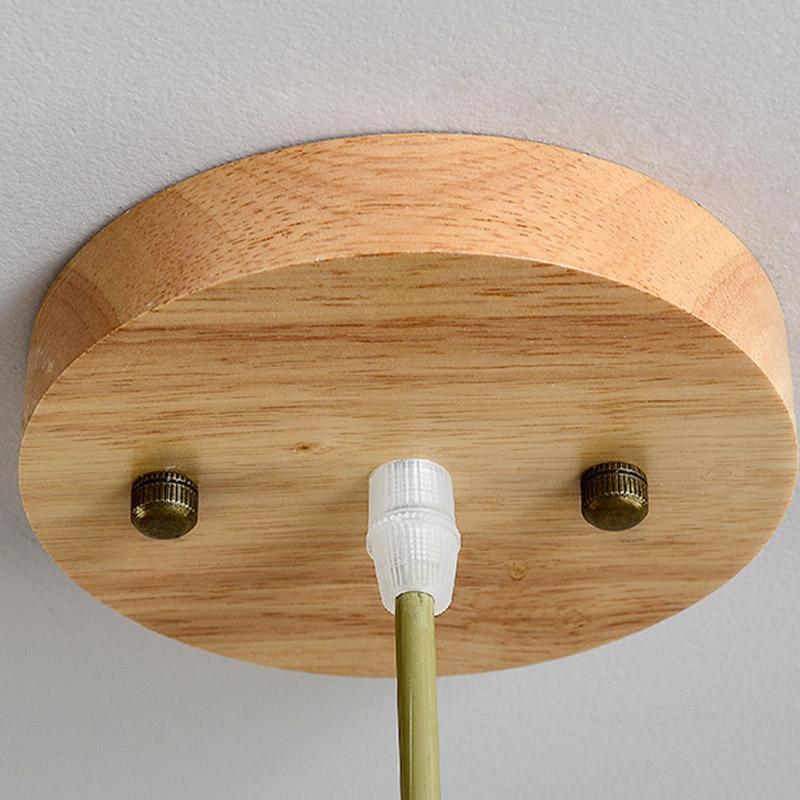Handcrafted Bamboo Peach Inspired Pendant Light Burlywood Decorative Hanging Ceiling Fixture
