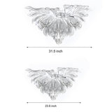 Handcrafted Flower Art Glass Chandelier Modern LED Pendant Light with 3 Color Dimming Settings