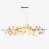 Handcrafted Ginkgo Petal Ceramic Chandelier Elegant Porcelain Leaf Lighting Fixture