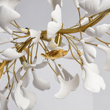 Handcrafted Ginkgo Petal Ceramic Chandelier Elegant Porcelain Leaf Lighting Fixture