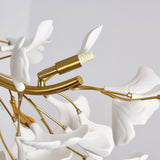 Handcrafted Ginkgo Petal Ceramic Chandelier Elegant Porcelain Leaf Lighting Fixture