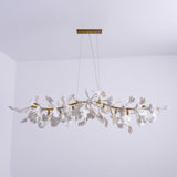 Handcrafted Ginkgo Petal Ceramic Chandelier Elegant Porcelain Leaf Lighting Fixture