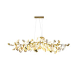 Handcrafted Ginkgo Petal Ceramic Chandelier Elegant Porcelain Leaf Lighting Fixture