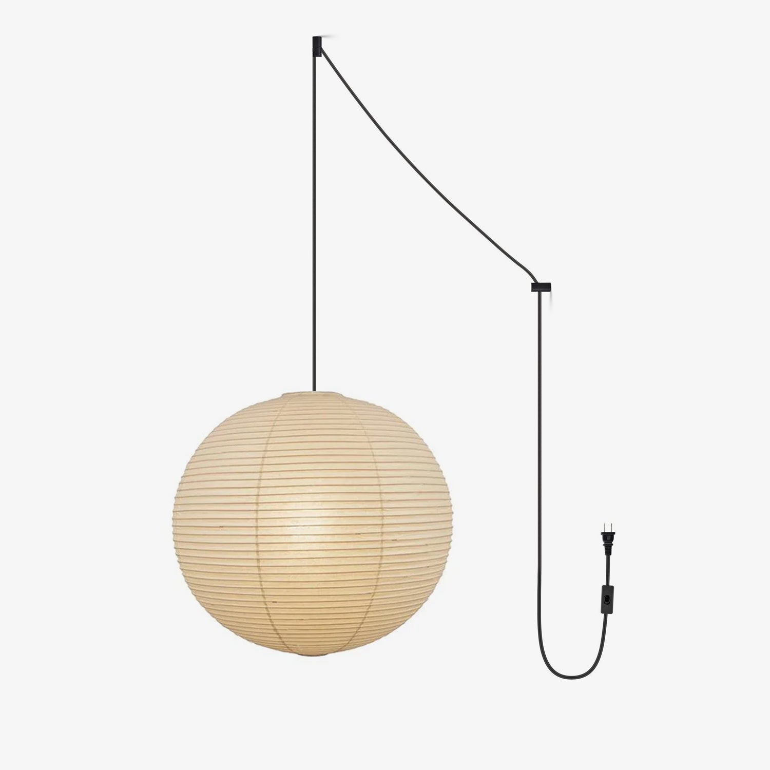 Handcrafted Japanese Mulberry Paper Pendant Swag Light Minimalist Rice Paper Lantern