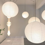 Handcrafted Japanese Mulberry Paper Pendant Swag Light Minimalist Rice Paper Lantern