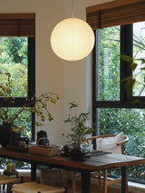 Handcrafted Japanese Mulberry Paper Pendant Swag Light Minimalist Rice Paper Lantern