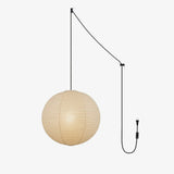 Handcrafted Japanese Mulberry Paper Pendant Swag Light Minimalist Rice Paper Lantern
