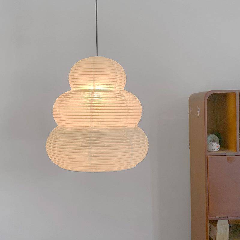 Handcrafted Japanese Style Rice Paper 24N Pendant Light White Washi Paper Ceiling Lamp