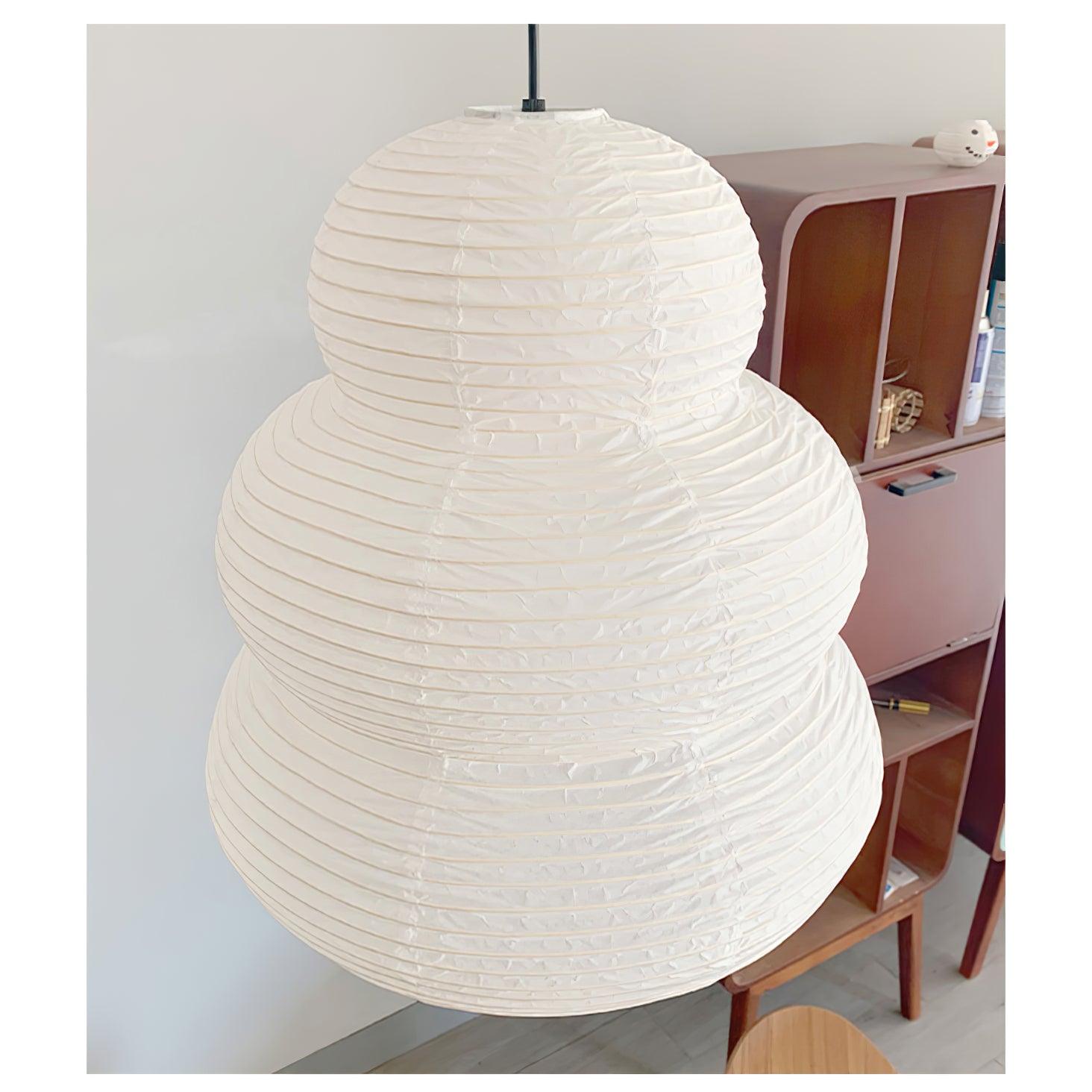 Handcrafted Japanese Style Rice Paper 24N Pendant Light White Washi Paper Ceiling Lamp