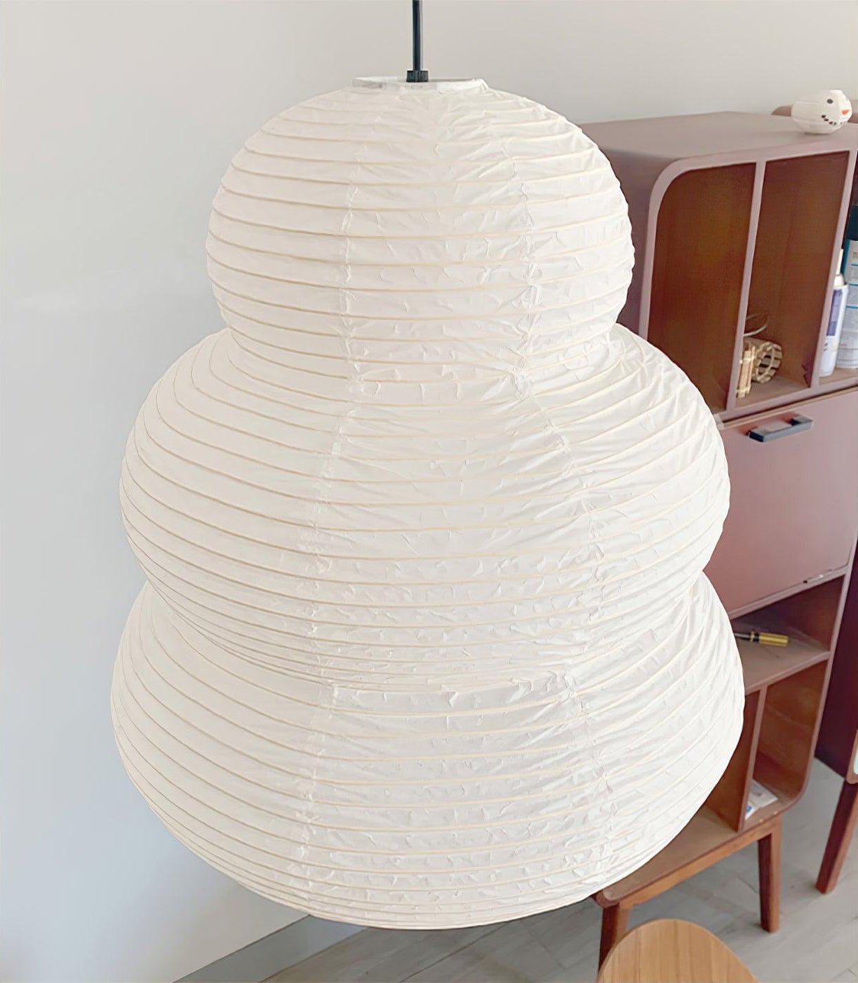 Handcrafted Japanese Style Rice Paper 24N Pendant Light White Washi Paper Ceiling Lamp