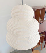Handcrafted Japanese Style Rice Paper 24N Pendant Light White Washi Paper Ceiling Lamp