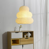 Handcrafted Japanese Style Rice Paper 24N Pendant Light White Washi Paper Ceiling Lamp
