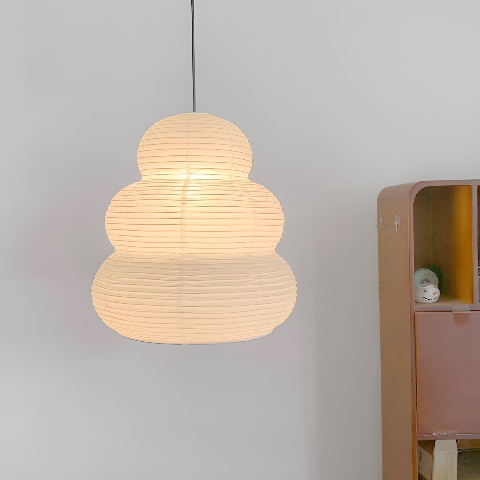 Handcrafted Japanese Style Rice Paper 24N Pendant Light White Washi Paper Ceiling Lamp