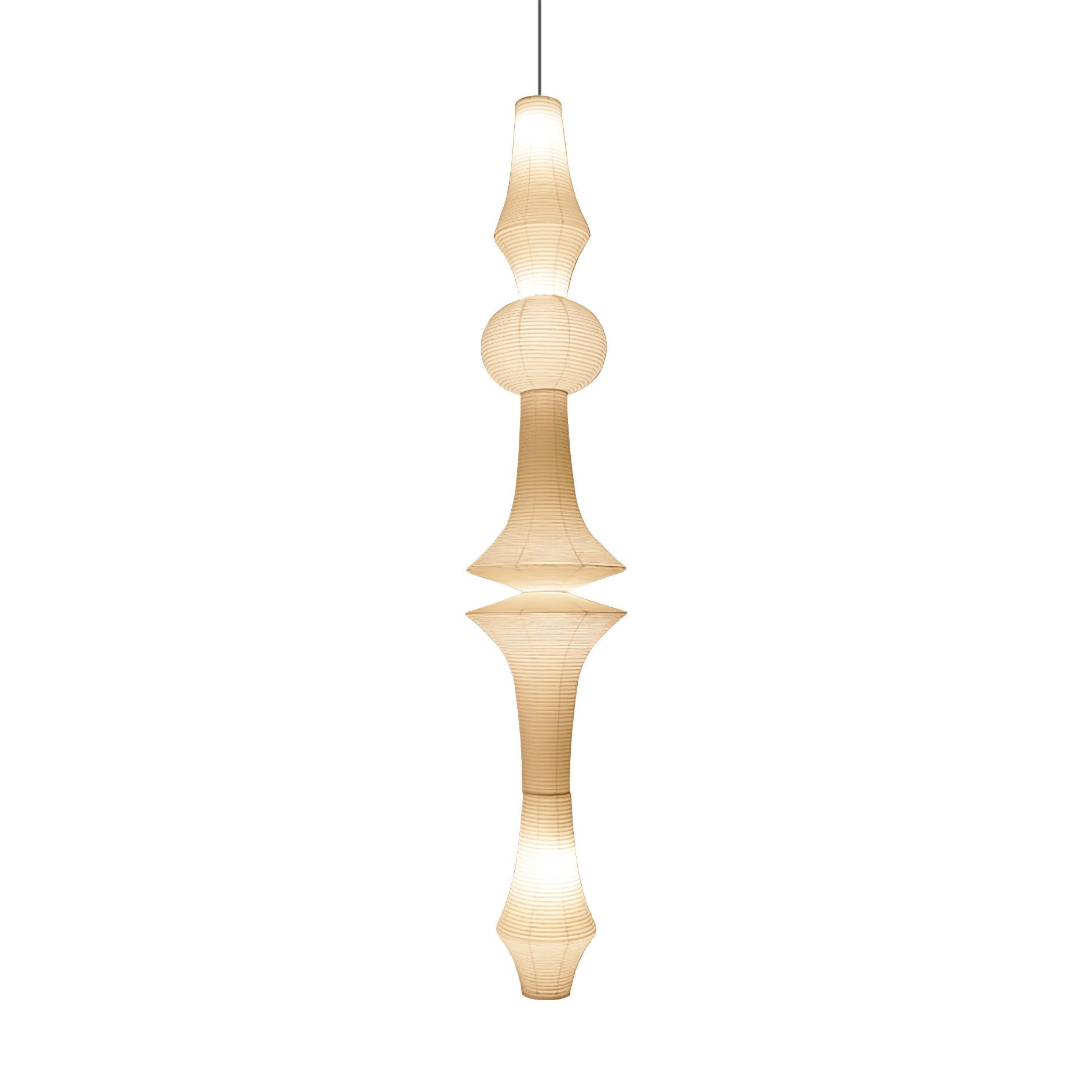 Handcrafted Japanese Washi Paper Pendant Light Mulberry Bark Ceiling Hanging Fixture