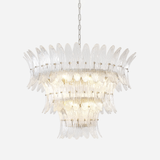 Handcrafted Murano Glass Leaf Crown Chandelier Luxury Tiered Living Room Ceiling Light