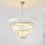 Handcrafted Murano Glass Leaf Crown Chandelier Luxury Tiered Living Room Ceiling Light