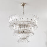 Handcrafted Murano Glass Leaf Crown Chandelier Luxury Tiered Living Room Ceiling Light