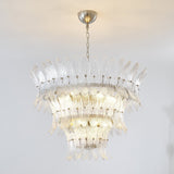 Handcrafted Murano Glass Leaf Crown Chandelier Luxury Tiered Living Room Ceiling Light