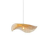 Handcrafted Natural Bamboo Frame Pendant Lamp Woven Hanging Ceiling Light Fixture
