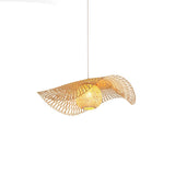 Handcrafted Natural Bamboo Frame Pendant Lamp Woven Hanging Ceiling Light Fixture