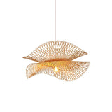 Handcrafted Natural Bamboo Frame Pendant Lamp Woven Hanging Ceiling Light Fixture